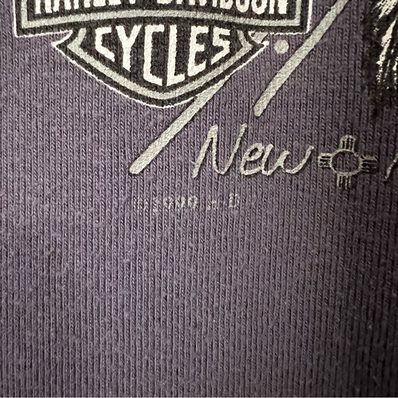 Vintage 1999 Harley Davidson Women's XL Purple Short Sleeve Sweatshirt Santa Fe - Picture 6 of 9